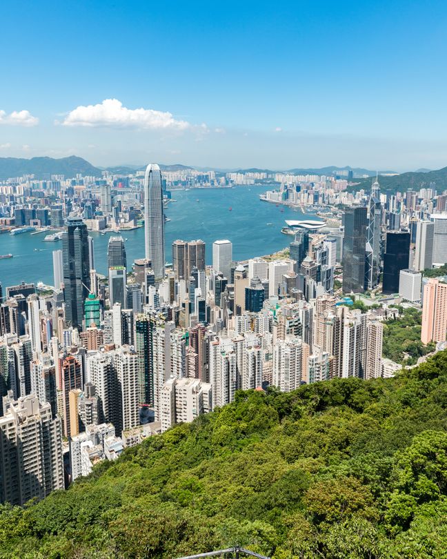 A panoramic view of Hong Kong.